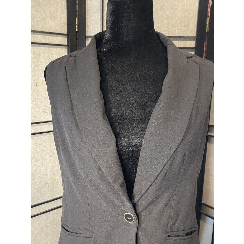 7th Avenue Suiting collection NY & Co Size 6 Sleeveless Black Vest - Picture 2 of 10